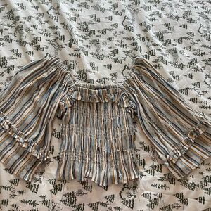 Angie Multicolor Striped Off-Shoulder Blouse